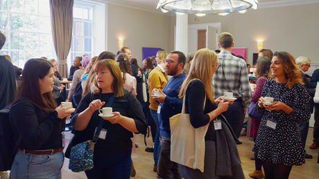 A group of networking attendees of the Digital Families 2022 conference.
