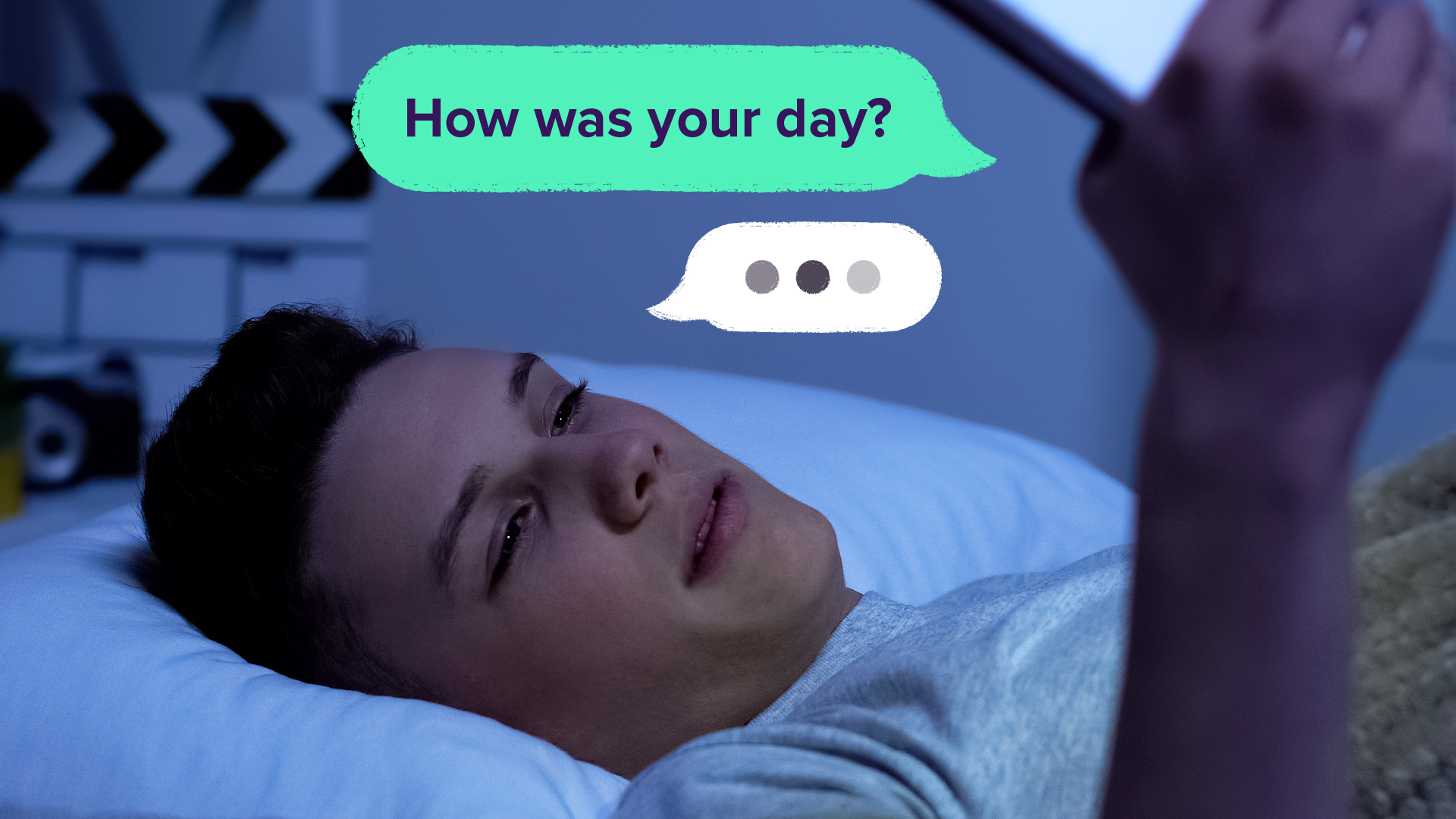 Young male texting with AI chatbot
